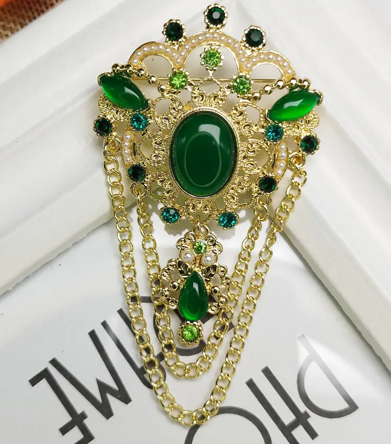 Vintage Women's Crystal Crown Brooch Wedding Broach Pin