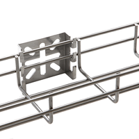 Panier à câbles en treillis métallique en acier inoxydable 304 avec revêtement en poudre noire, panier ouvert SS304 pour la gestion des câbles des centres de données