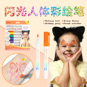 Marcadores de Pintura Flash para Cuerpo, Lavables, con <span class=keywords><strong>Purpurina</strong></span>, de Fibra Suave, para Tatuajes, Maquillaje Artístico, Acrílicos, DIY, Graffiti - Product Image 2