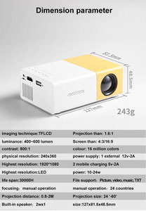 Mini Proyector DLP Portátil YG300 de Alto Lumen, Cine en Casa con Funciones Inteligentes Inalámbricas, Nuevo y Mejorado - Product Image 6