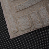 Tapis géométrique moderne en fausse fourrure de lapin, tissé à la machine, en jacquard coupé, pour salon