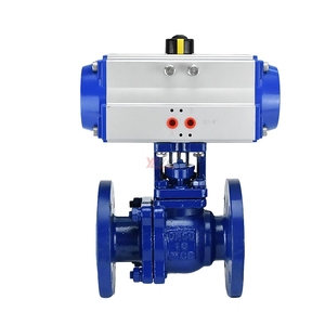 Chất lượng cao ANSI 150lb thép không gỉ <span class=keywords><strong>304</strong></span> 316 JIS 10k 1.6MP wcb flo lót F46 khí nén Thiết bị truyền động van bi mặt bích - Product Image 1