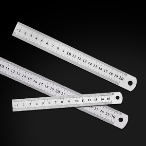 Regla colgante de acero inoxidable para que los estudiantes mecanicen su propia medición: 15 cm, 20 cm, 30 cm, escala clara. - Product Image 2