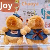 Porte-clés en peluche Capybara Cowboy Kabipbala 1-19, pendentif de sac de dessin animé