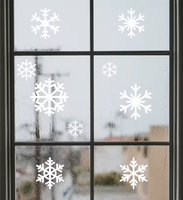 Vente flash : Décoration de Noël en forme de maison de neige, boule suspendue en verre, décoration holographique, autocollants de fenêtre en forme de renne des neiges, autocollants de Noël pour fenêtre
