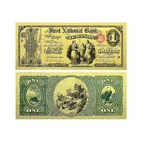 Billet de banque vintage en dollars américains 1863-1935, style or 24 carats - 5 exemplaires de collection américains Billets de banque décoratifs historiques recto-verso 15,5x6,5 cm