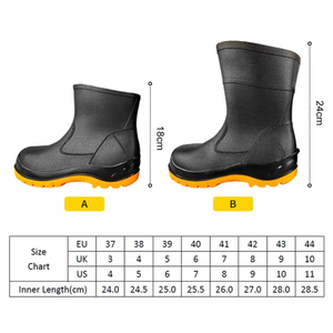 Sepatu Bot Kerja Anti Air PVC Ringan Model Baru 18CM dengan Ujung Baja untuk Konstruksi - Product Image 3