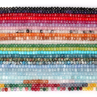AsVrai U 3x4mm perles de pierre naturelle à facettes Agate aigue-marine Turquoise perles pour la fabrication de bijoux DIY Bracelet Collier Accessoires