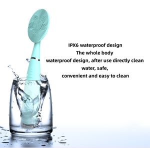 Cepillo de limpieza facial eléctrico de silicona Limpiador profundo de poros de belleza vibratorio de mano con exfoliantes Cepillo de limpieza facial - Product Image 3