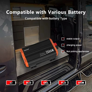 Inversor de Corriente FCHAO de 2500 Vatios y 50Hz con Doble Enchufe, de CC 12V a CA 220V/230V, para Hogar, Viajes y Exteriores, Onda Sinusoidal Pura - Product Image 2