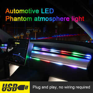 Lumière ambiante RGB ADT, prise USB, fonctionne avec l'application, télécommande, 110 cm, lumière ambiante LED RGB pour voiture - Product Image 4