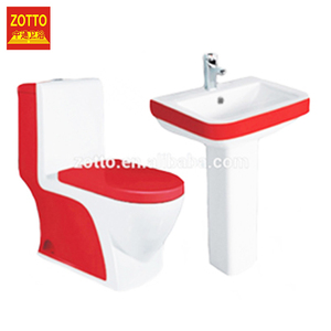 Ensemble de sanitaires en céramique blanc et noir moderne, élégant lavabo sur pied, cuvette de toilette, ensemble d'accessoires de salle de bain populaire - Product Image 4