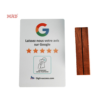Support de menu personnalisable avec logo, puce originale NTAG 213, pour hôtel, restaurant, avec base en bois