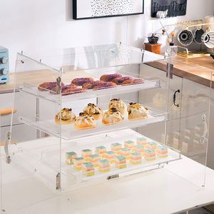 Vitrine de <span class=keywords><strong>boulangerie</strong></span> transparente personnalisée Vitrine de pâtisserie acrylique de comptoir commercial à 3 couches - Product Image 3