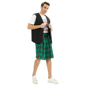 Disfraz de Halloween para Hombre, Falda Escocesa Plisada, Falda Corta para Representaciones Escénicas, Disfraz de Carnaval, Chaleco - Product Image 5