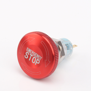 Bouton-poussoir d'arrêt d'urgence momentané IP67 à tête de champignon avec borne à vis 19mm 22mm - Product Image 1