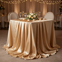 Tissu satiné soyeux de luxe, largeur 150 cm, or champagne 120-150 g/m² pour draperie de mariage, chemin de table, nœud de chaise et toile de fond