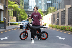รถมอเตอร์ไซค์ไฟฟ้า US Warehouse WISH01 รุ่น Moped 1500W มอเตอร์กลาง ความเร็วสูง โช้คอัพไฮดรอลิก สำหรับผู้ใหญ่ รถมอเตอร์ไซค์วิบาก  มอเตอร์คู่ 500W (100 - Product Image 2