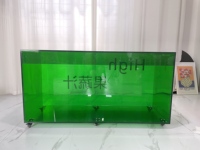 Comptoir de bar en acrylique sur mesure avec éclairage LED, mobilier commercial moderne pour bar à jus, café, réception