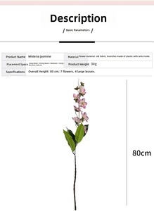 Tallos de Flores Artificiales de Jazmín Colgantes, Flores de Seda con Tacto Realista en 3D para Decoración del Hogar, Sala de Estar, Decoración de Bodas, Venta al por Mayor - Product Image 6