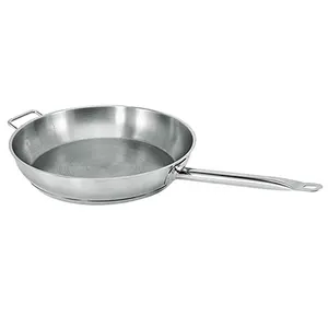 Fry Pan Tampas Ecoramic Aço Carbono Prata Aço Inoxidável Moderno Coberto Assadeira Fornecedor Ouro Handle & Ear Escovado 0.6mm