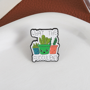 Sming Pins WHAT the Cactus Esmalte Pins Custom Desert Cactus FUCCULENT Broches Insignias <span class=keywords><strong>de</strong></span> solapa Ropa Planta Joyería Regalo - Product Image 2