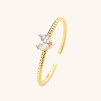 Mlluki Dainty, anneaux en argent sterling 925 plaqués or 18 carats, forme de corde torsadée, zircon cubique, anneaux en forme de cœur, cadeau pour femmes