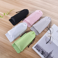 Étuis à lunettes écologiques personnalisés, sacs à cordon en microfibre, sacs à lunettes portables tendance avec logo