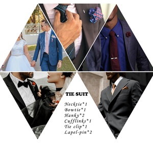 ชุดเนคไททรงสี่เหลี่ยมสำหรับผู้ชายพร้อมส่งพร้อมกล่องของขวัญมีหูกระต่ายมีกระเป๋าเนคไทโพลีเอสเตอร์ - Product Image 5