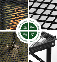 Table de pique-nique pliante CE 3x2 FT, table de camping portable, hauteur réglable, en métal grillagé, design compact et sac en filet
