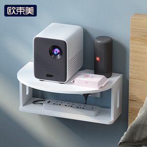 Wall Mounted Storage Rack For Projector <b>Router</b> Wi Fi Devices Living Room 50x40x30cm PVC Wood Plastic Composite Board - Product Image 2