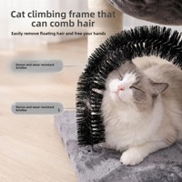Arbre à chat en bois massif tout-en-un, gain de place, 70 cm, griffoir et plateforme de jeu pour chat