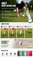 Outil de réparation de divots de golf professionnel Pop-Up Green Fork, 5 couleurs, accessoires d'entraînement de golf en gros