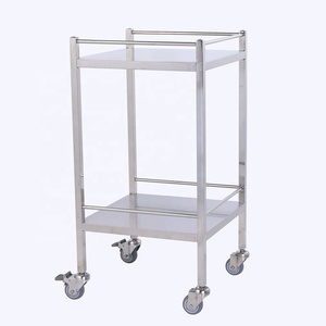 <span class=keywords><strong>Chariot</strong></span> <span class=keywords><strong>de</strong></span> dressage en acier inoxydable 2 étagères avec rails CY-D401 - Product Image 4