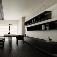 Meuble ouvert moderne en bois pour salon |   Conception modulaire personnalisée avec grande capacité |   Meubles de maison pour projets d'aménagement complet de la maison
