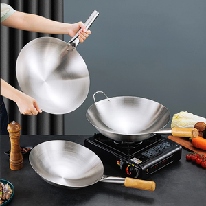 <span class=keywords><strong>Wok</strong></span> Comercial de Acero Inoxidable, Fondo Redondo, Gran Capacidad, Apto <span class=keywords><strong>para</strong></span> Cocina de Restaurante, Gas e Inducción - Product Image 3