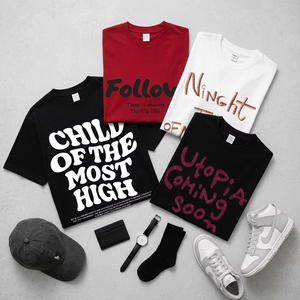 Camiseta con Logotipo Personalizado, Impresión Puff 3D, Algodón Grueso, Camiseta Gráfica Extra Grande, Estilo Urbano Vintage para Hombre y Mujer - Product Image 2