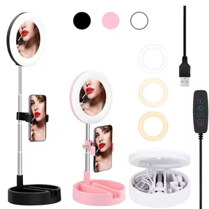 2025 Portable Led Mini Selfie Anneau Lumière Pliable Usb 6 Pouces Anneau Rond Lumière Miroir Pour Vidéo En Direct Streaming Maquillage - Product Image 3