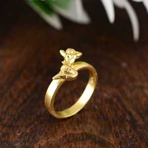 Exclusif 18k plaqué or 2024 nouveau Design sirène bague en laiton pour hommes et femmes bijoux à la mode accessoires de bande de mariage - Product Image 6