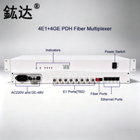 Multiplexor de Fibra Óptica PDH 4E1+4GE, Conversor de Ethernet a Fibra de 4 Canales E1 4*1000M, Transmite 4E1+4 Gigabit Ethernet