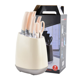 7 Pieces Kitchen Knife Set with <b>Block</b> 3Cr13 Stainless Steel Cutlery Set PP Ergonomic Handle Chef's knife fruit knife - Product Image 1