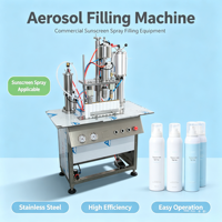 Machine de remplissage d'aérosols 3 en 1, machine automatique de remplissage et de sertissage de liquides et de gaz pour canettes aérosols