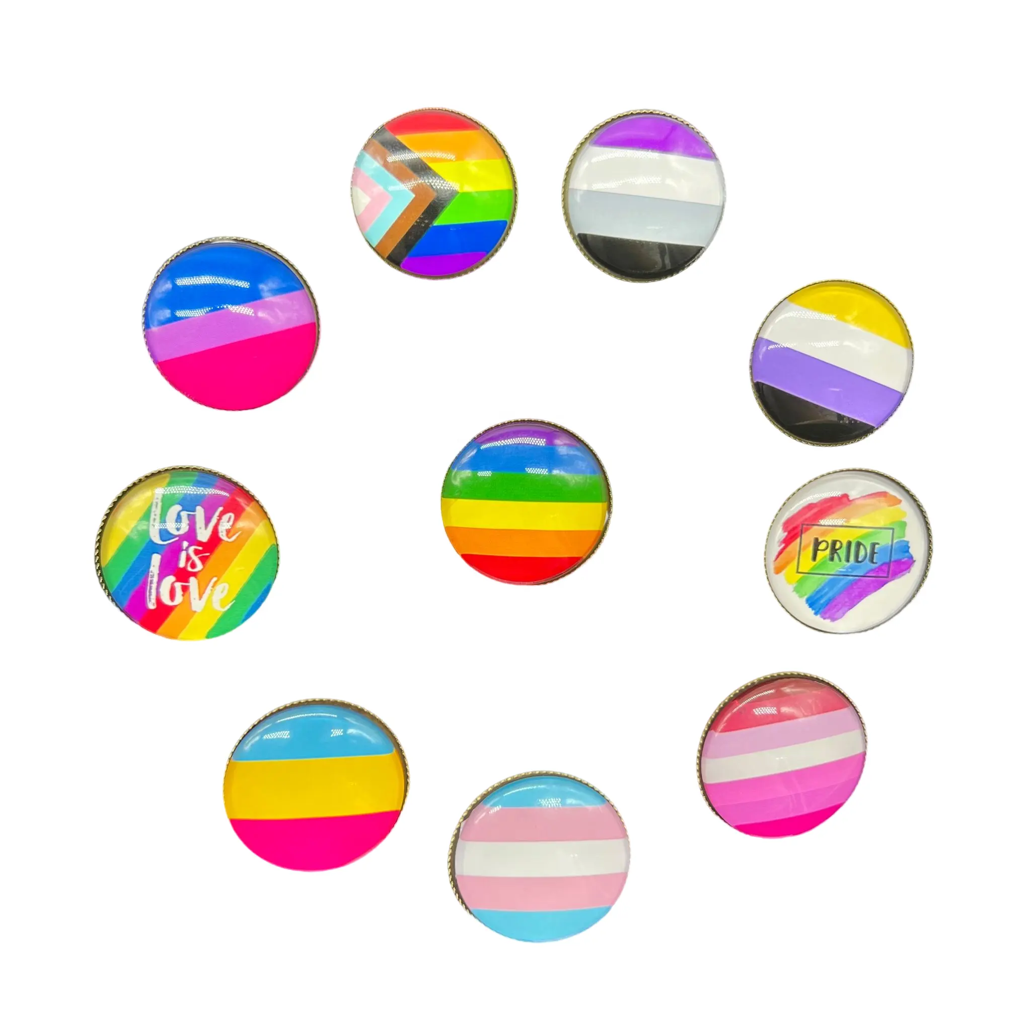 LGBT Gay Flag Pride Rainbow Round Brooch Button Lapel Pin for Hat Shirt Clothing Bag Accessories