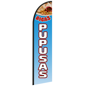 Drapeaux à plumes personnalisés de haute qualité RICH PUPUSAS de 2,5 x 11,5 pieds, drapeau de plage pour les fêtes sur la plage et les promotions publicitaires - Product Image 2