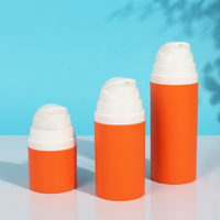 Flacon pompe sans air en PP orange 50ml 100ml 150ml, distributeur de sérum et lotion sous vide, emballage cosmétique coloré, OEM ODM, logo personnalisé