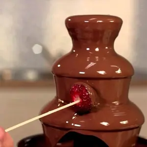 Çin tedarikçisi güzel kalite 4 tier çikolata çeşmesi tepsi ile