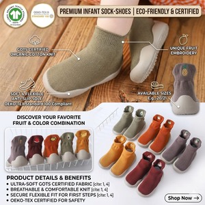 Novità Autunno 2026: Scarpine da Interno per Neonati e Bambini, con Ricamo, Tacco Anti-caduta, Suola Morbida <span class=keywords><strong>Antiscivolo</strong></span>, Calzini-Scarpa - Product Image 1