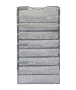8 Tier Metal <b>Mesh</b> Wall File Holder Hanging Organizer Magazine Rack for Office and Home - Product Image 2