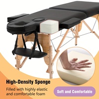 Bas prix Portable Salon de beauté Spa Table de Massage réglable en hauteur pliant 3 sections lit de Massage des cils en bois