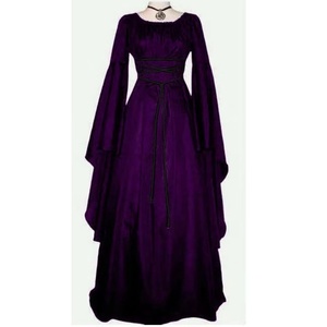 Vestido de Fiesta de Halloween para Mujer HP Vintage, Manga Larga, Cuello Redondo, Cinturón, Estilo Irregular, Disfraz de Ballet - Product Image 3